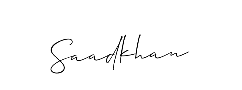 Also we have Saadkhan name is the best signature style. Create professional handwritten signature collection using Allison_Script autograph style. Saadkhan signature style 2 images and pictures png