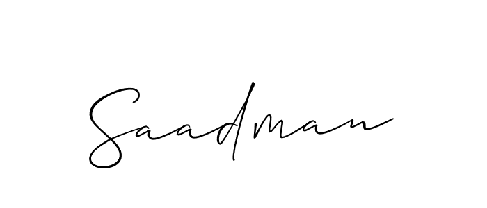 Create a beautiful signature design for name Saadman. With this signature (Allison_Script) fonts, you can make a handwritten signature for free. Saadman signature style 2 images and pictures png