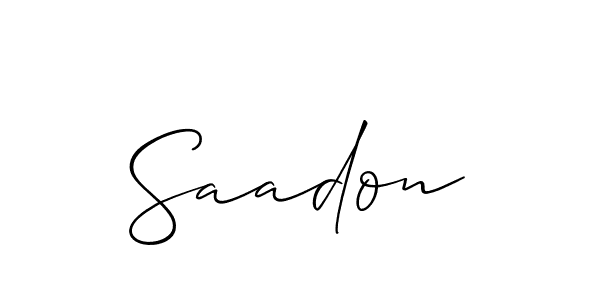 It looks lik you need a new signature style for name Saadon. Design unique handwritten (Allison_Script) signature with our free signature maker in just a few clicks. Saadon signature style 2 images and pictures png
