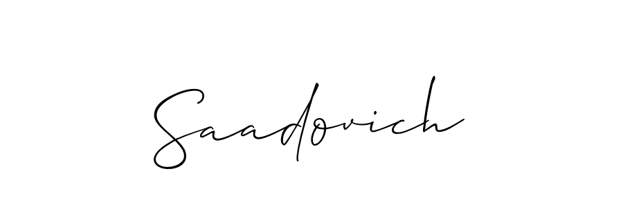 The best way (Allison_Script) to make a short signature is to pick only two or three words in your name. The name Saadovich include a total of six letters. For converting this name. Saadovich signature style 2 images and pictures png