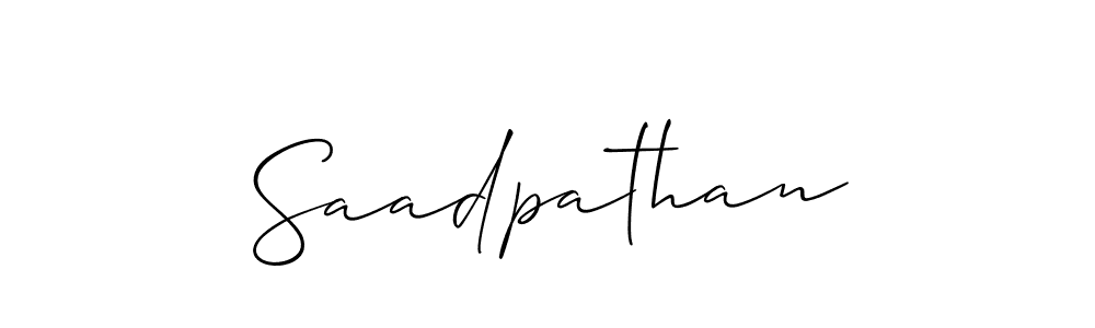 You should practise on your own different ways (Allison_Script) to write your name (Saadpathan) in signature. don't let someone else do it for you. Saadpathan signature style 2 images and pictures png