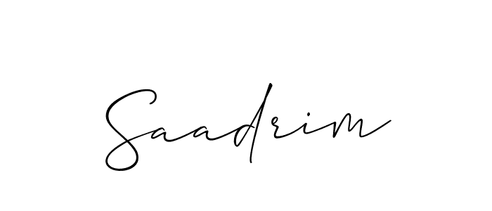 Also You can easily find your signature by using the search form. We will create Saadrim name handwritten signature images for you free of cost using Allison_Script sign style. Saadrim signature style 2 images and pictures png
