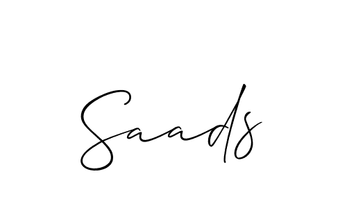 How to make Saads signature? Allison_Script is a professional autograph style. Create handwritten signature for Saads name. Saads signature style 2 images and pictures png