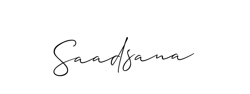 if you are searching for the best signature style for your name Saadsana. so please give up your signature search. here we have designed multiple signature styles  using Allison_Script. Saadsana signature style 2 images and pictures png