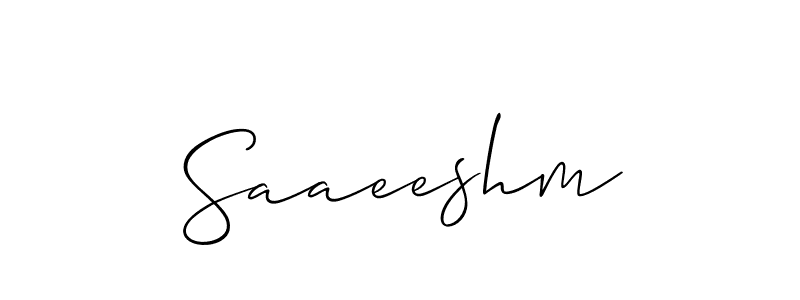 if you are searching for the best signature style for your name Saaeeshm. so please give up your signature search. here we have designed multiple signature styles  using Allison_Script. Saaeeshm signature style 2 images and pictures png