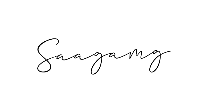 It looks lik you need a new signature style for name Saagamg. Design unique handwritten (Allison_Script) signature with our free signature maker in just a few clicks. Saagamg signature style 2 images and pictures png
