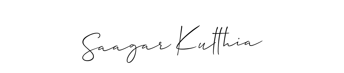 You should practise on your own different ways (Allison_Script) to write your name (Saagar Kulthia) in signature. don't let someone else do it for you. Saagar Kulthia signature style 2 images and pictures png