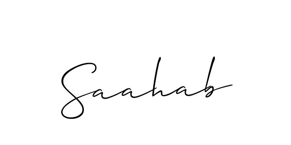 Allison_Script is a professional signature style that is perfect for those who want to add a touch of class to their signature. It is also a great choice for those who want to make their signature more unique. Get Saahab name to fancy signature for free. Saahab signature style 2 images and pictures png