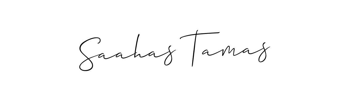 Use a signature maker to create a handwritten signature online. With this signature software, you can design (Allison_Script) your own signature for name Saahas Tamas. Saahas Tamas signature style 2 images and pictures png