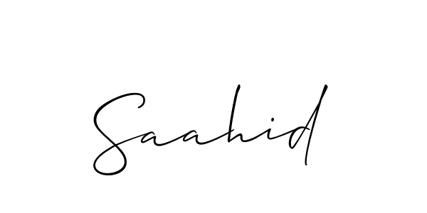 Create a beautiful signature design for name Saahid. With this signature (Allison_Script) fonts, you can make a handwritten signature for free. Saahid signature style 2 images and pictures png
