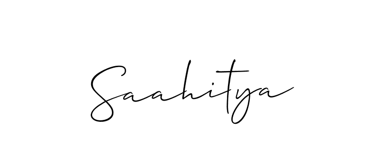 Also we have Saahitya name is the best signature style. Create professional handwritten signature collection using Allison_Script autograph style. Saahitya signature style 2 images and pictures png