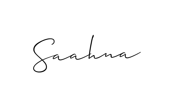 How to make Saahna signature? Allison_Script is a professional autograph style. Create handwritten signature for Saahna name. Saahna signature style 2 images and pictures png