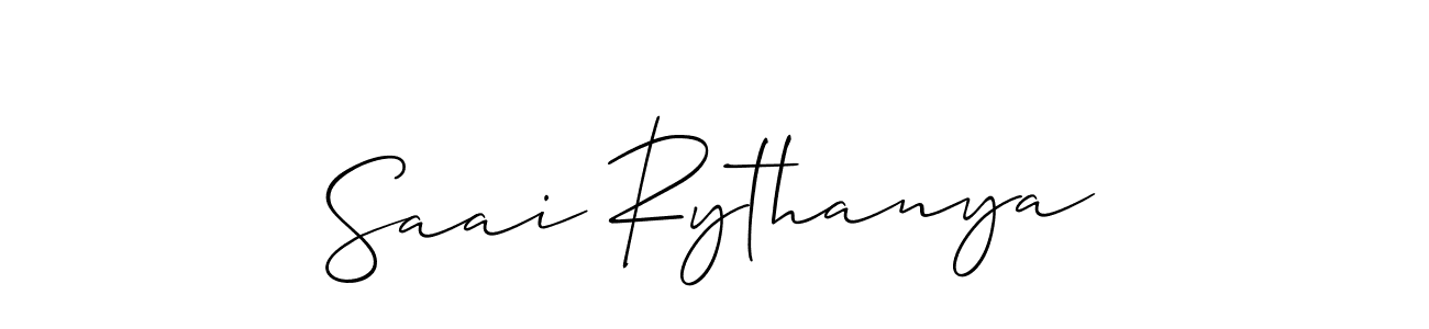 Also You can easily find your signature by using the search form. We will create Saai Rythanya name handwritten signature images for you free of cost using Allison_Script sign style. Saai Rythanya signature style 2 images and pictures png