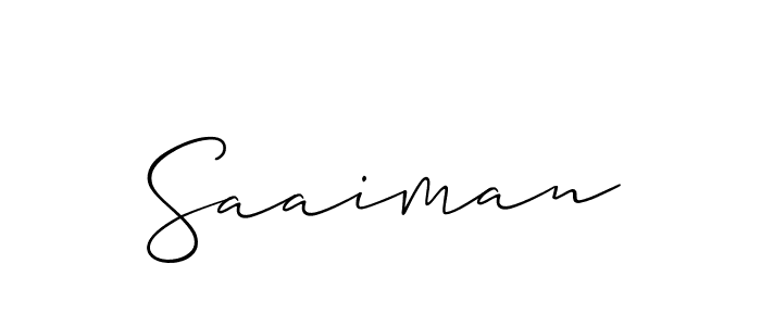 How to make Saaiman name signature. Use Allison_Script style for creating short signs online. This is the latest handwritten sign. Saaiman signature style 2 images and pictures png