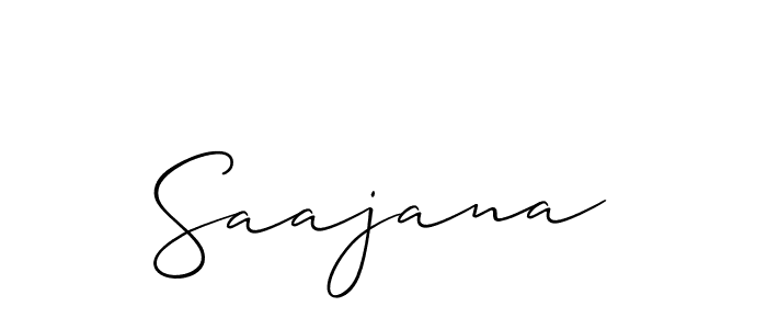 Design your own signature with our free online signature maker. With this signature software, you can create a handwritten (Allison_Script) signature for name Saajana. Saajana signature style 2 images and pictures png