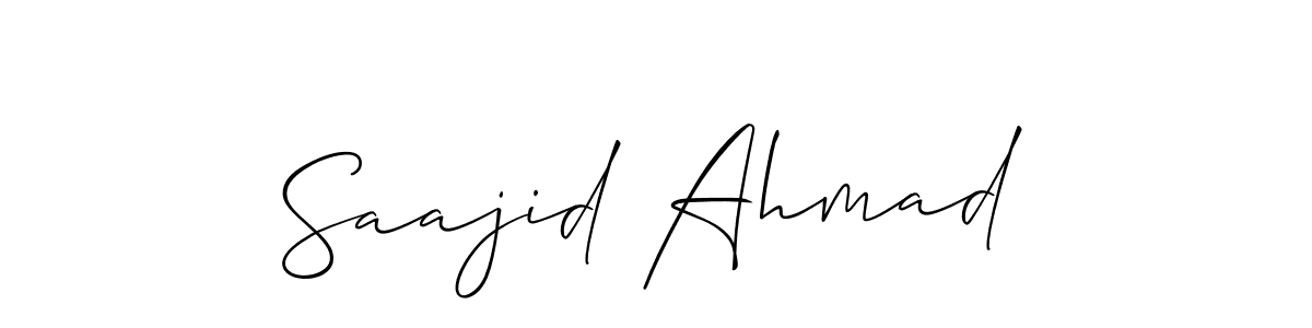 You should practise on your own different ways (Allison_Script) to write your name (Saajid Ahmad) in signature. don't let someone else do it for you. Saajid Ahmad signature style 2 images and pictures png