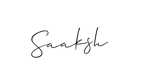 Design your own signature with our free online signature maker. With this signature software, you can create a handwritten (Allison_Script) signature for name Saaksh. Saaksh signature style 2 images and pictures png