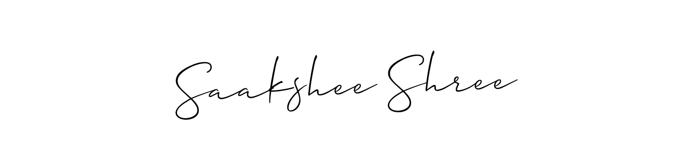 The best way (Allison_Script) to make a short signature is to pick only two or three words in your name. The name Saakshee Shree include a total of six letters. For converting this name. Saakshee Shree signature style 2 images and pictures png