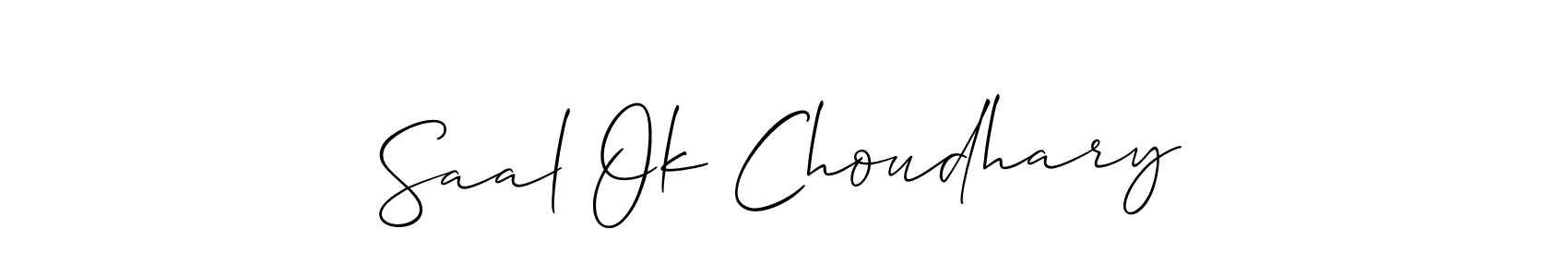 Design your own signature with our free online signature maker. With this signature software, you can create a handwritten (Allison_Script) signature for name Saal Ok Choudhary. Saal Ok Choudhary signature style 2 images and pictures png