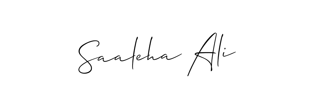 How to make Saaleha Ali name signature. Use Allison_Script style for creating short signs online. This is the latest handwritten sign. Saaleha Ali signature style 2 images and pictures png