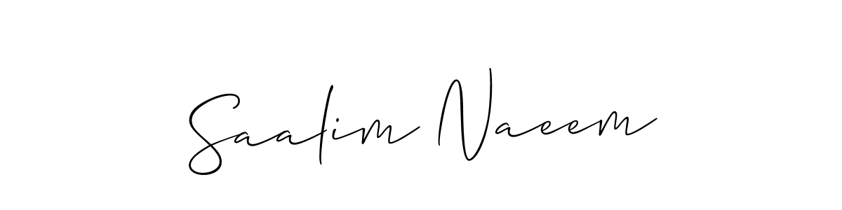 Design your own signature with our free online signature maker. With this signature software, you can create a handwritten (Allison_Script) signature for name Saalim Naeem. Saalim Naeem signature style 2 images and pictures png