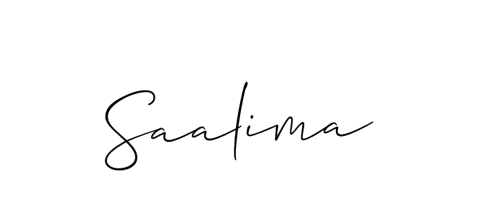 Design your own signature with our free online signature maker. With this signature software, you can create a handwritten (Allison_Script) signature for name Saalima. Saalima signature style 2 images and pictures png