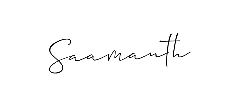 Make a beautiful signature design for name Saamanth. With this signature (Allison_Script) style, you can create a handwritten signature for free. Saamanth signature style 2 images and pictures png