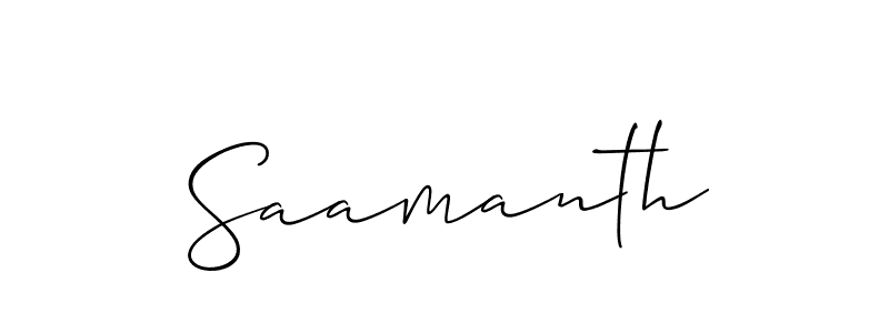Design your own signature with our free online signature maker. With this signature software, you can create a handwritten (Allison_Script) signature for name Saamanth. Saamanth signature style 2 images and pictures png