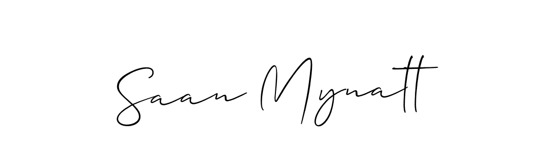 Use a signature maker to create a handwritten signature online. With this signature software, you can design (Allison_Script) your own signature for name Saan Mynatt. Saan Mynatt signature style 2 images and pictures png