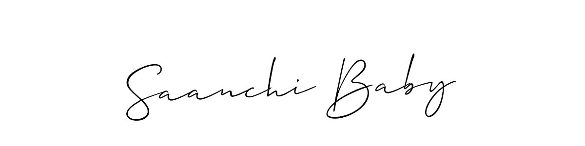 How to make Saanchi Baby signature? Allison_Script is a professional autograph style. Create handwritten signature for Saanchi Baby name. Saanchi Baby signature style 2 images and pictures png