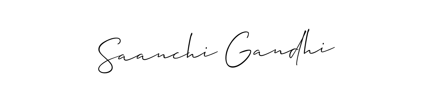 It looks lik you need a new signature style for name Saanchi Gandhi. Design unique handwritten (Allison_Script) signature with our free signature maker in just a few clicks. Saanchi Gandhi signature style 2 images and pictures png