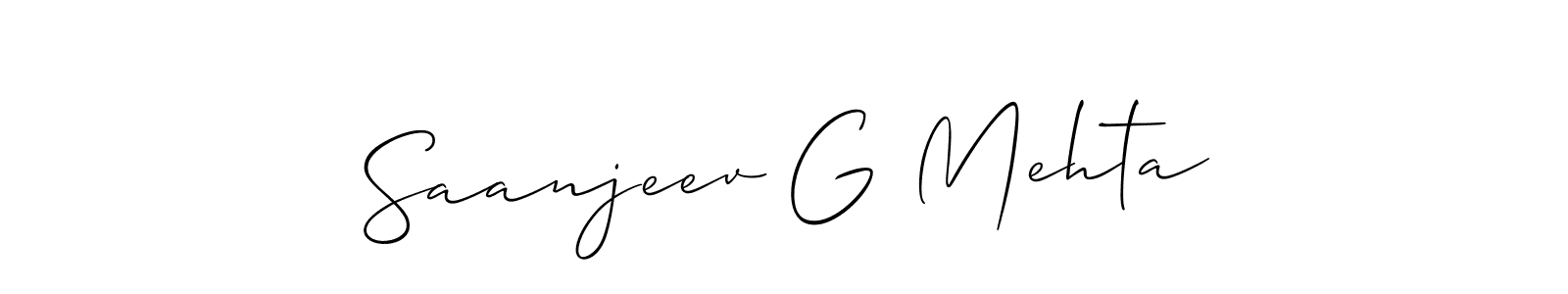 Design your own signature with our free online signature maker. With this signature software, you can create a handwritten (Allison_Script) signature for name Saanjeev G Mehta. Saanjeev G Mehta signature style 2 images and pictures png