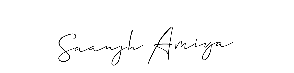 Use a signature maker to create a handwritten signature online. With this signature software, you can design (Allison_Script) your own signature for name Saanjh Amiya. Saanjh Amiya signature style 2 images and pictures png