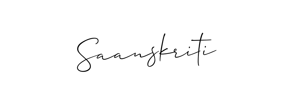 How to make Saanskriti name signature. Use Allison_Script style for creating short signs online. This is the latest handwritten sign. Saanskriti signature style 2 images and pictures png