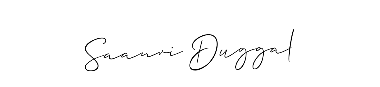 How to make Saanvi Duggal signature? Allison_Script is a professional autograph style. Create handwritten signature for Saanvi Duggal name. Saanvi Duggal signature style 2 images and pictures png