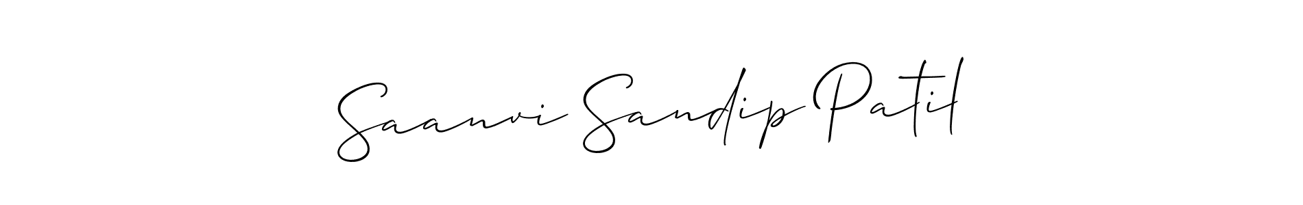 Also You can easily find your signature by using the search form. We will create Saanvi Sandip Patil name handwritten signature images for you free of cost using Allison_Script sign style. Saanvi Sandip Patil signature style 2 images and pictures png
