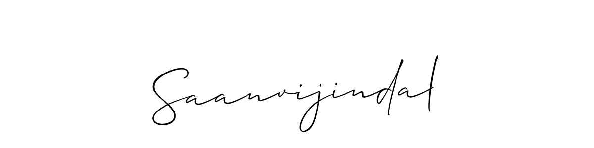 How to make Saanvijindal name signature. Use Allison_Script style for creating short signs online. This is the latest handwritten sign. Saanvijindal signature style 2 images and pictures png