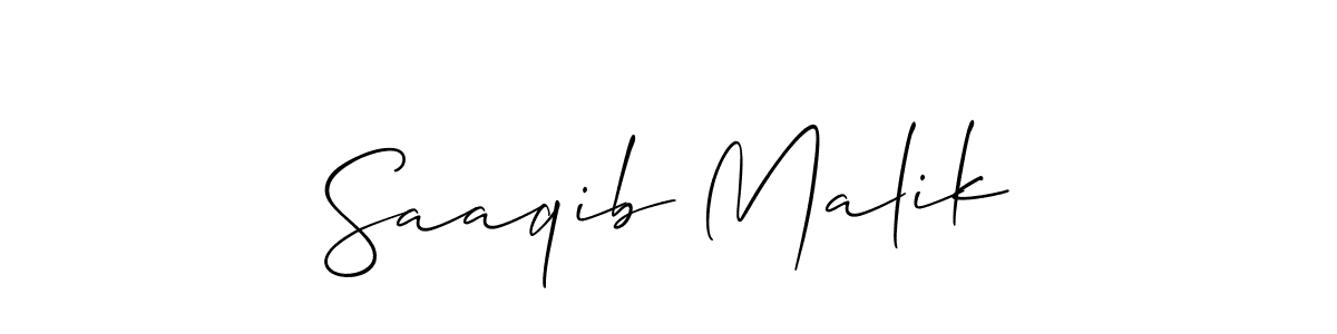 You should practise on your own different ways (Allison_Script) to write your name (Saaqib Malik) in signature. don't let someone else do it for you. Saaqib Malik signature style 2 images and pictures png