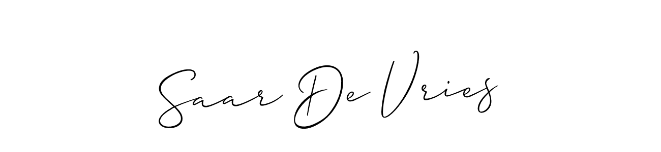 Also You can easily find your signature by using the search form. We will create Saar De Vries name handwritten signature images for you free of cost using Allison_Script sign style. Saar De Vries signature style 2 images and pictures png