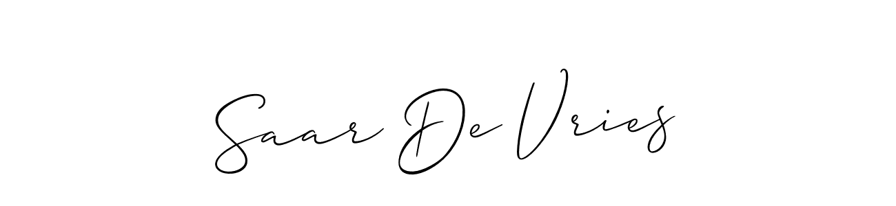 Use a signature maker to create a handwritten signature online. With this signature software, you can design (Allison_Script) your own signature for name Saar De Vries. Saar De Vries signature style 2 images and pictures png