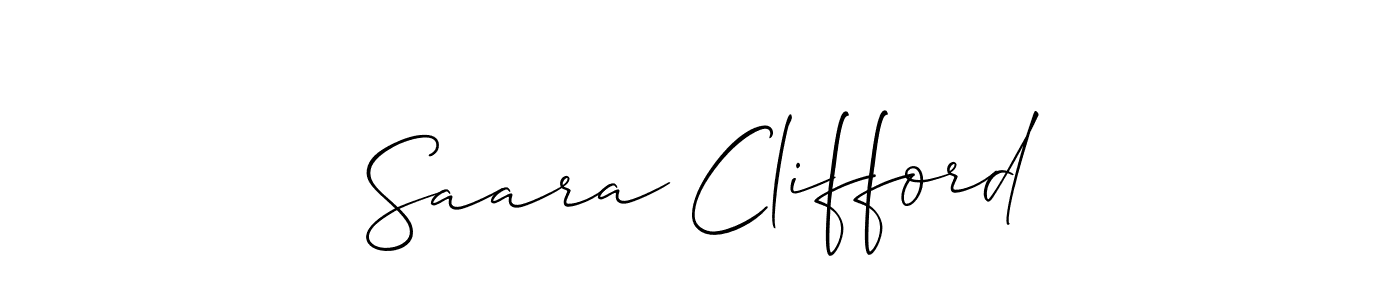 The best way (Allison_Script) to make a short signature is to pick only two or three words in your name. The name Saara Clifford include a total of six letters. For converting this name. Saara Clifford signature style 2 images and pictures png