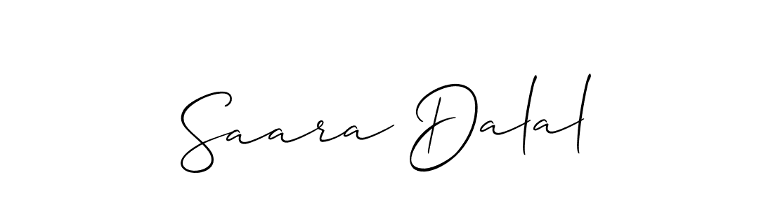 Also You can easily find your signature by using the search form. We will create Saara Dalal name handwritten signature images for you free of cost using Allison_Script sign style. Saara Dalal signature style 2 images and pictures png