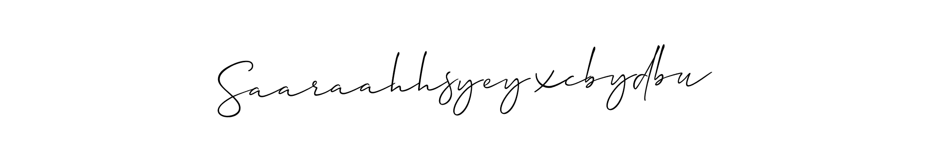 It looks lik you need a new signature style for name Saaraahhsyeyxcbydbu. Design unique handwritten (Allison_Script) signature with our free signature maker in just a few clicks. Saaraahhsyeyxcbydbu signature style 2 images and pictures png