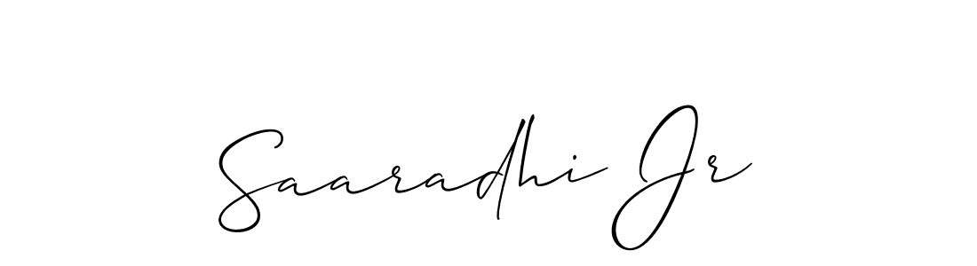 Use a signature maker to create a handwritten signature online. With this signature software, you can design (Allison_Script) your own signature for name Saaradhi Jr. Saaradhi Jr signature style 2 images and pictures png