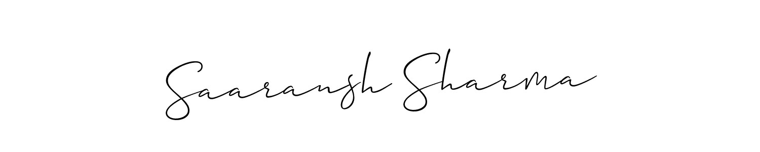 You should practise on your own different ways (Allison_Script) to write your name (Saaransh Sharma) in signature. don't let someone else do it for you. Saaransh Sharma signature style 2 images and pictures png