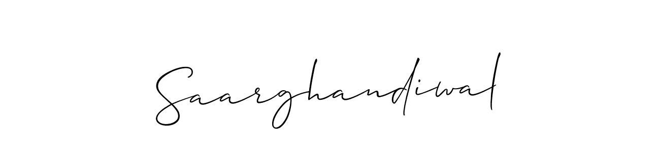 Make a beautiful signature design for name Saarghandiwal. With this signature (Allison_Script) style, you can create a handwritten signature for free. Saarghandiwal signature style 2 images and pictures png