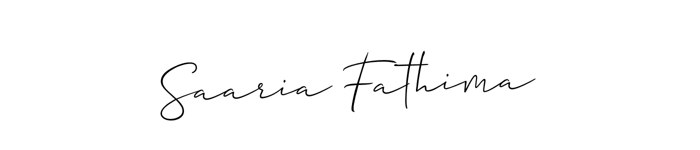 Use a signature maker to create a handwritten signature online. With this signature software, you can design (Allison_Script) your own signature for name Saaria Fathima. Saaria Fathima signature style 2 images and pictures png