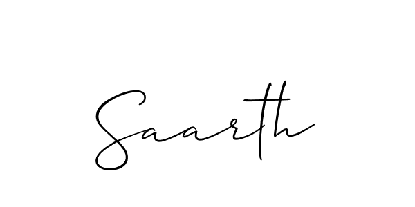 It looks lik you need a new signature style for name Saarth. Design unique handwritten (Allison_Script) signature with our free signature maker in just a few clicks. Saarth signature style 2 images and pictures png