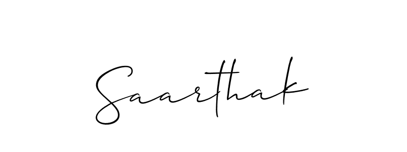 How to make Saarthak signature? Allison_Script is a professional autograph style. Create handwritten signature for Saarthak name. Saarthak signature style 2 images and pictures png