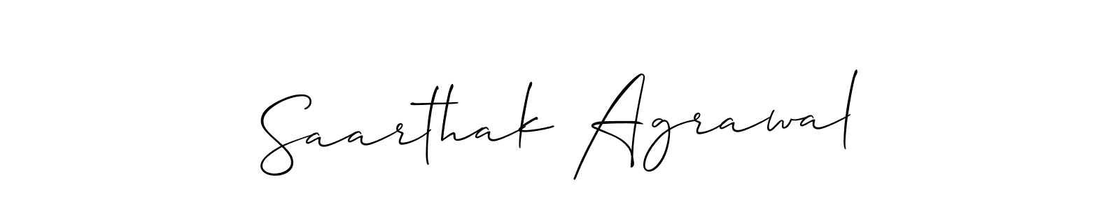 It looks lik you need a new signature style for name Saarthak Agrawal. Design unique handwritten (Allison_Script) signature with our free signature maker in just a few clicks. Saarthak Agrawal signature style 2 images and pictures png